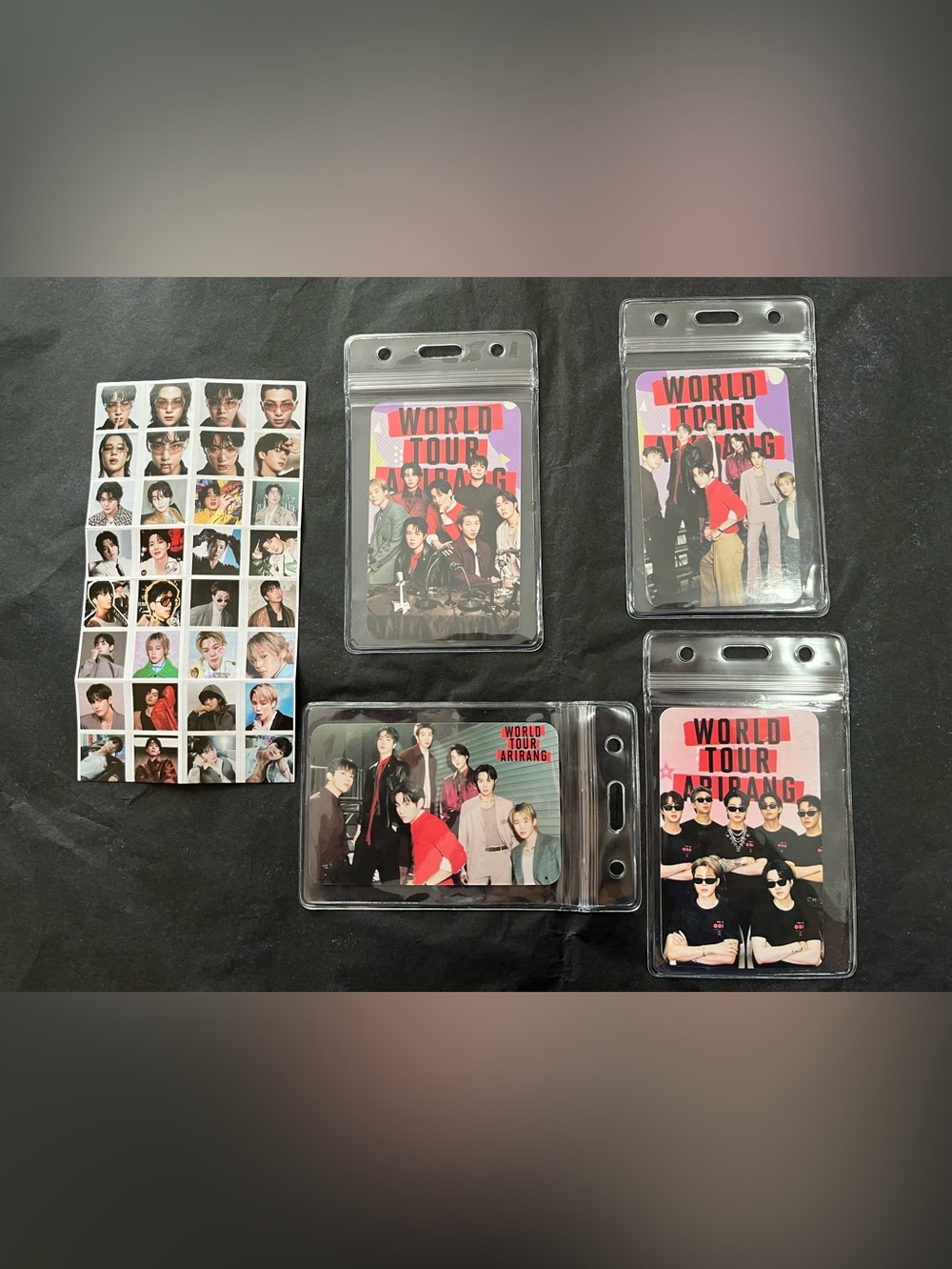 4 K-POP Idol World Tour Photo Card  Set and 32 mini stickers